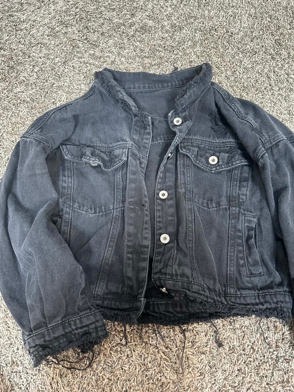 Catchy Black Denim Jacket for Women - Perfect XS-S Fit